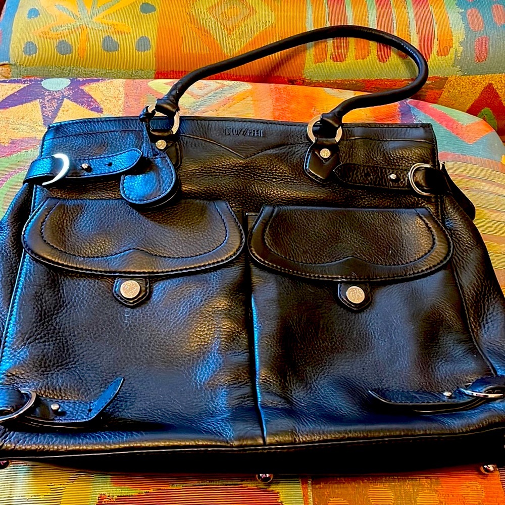 Gold  and Pfiel  Leather adjustable weekender